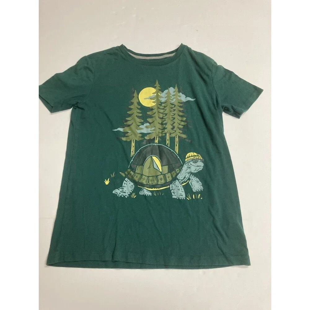 Old Navy Boys XL (14-16) Green Turtle Graphic Print Crew Neck Short Sleeve Tee